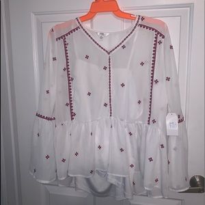 Bell long sleeve peasant blouse